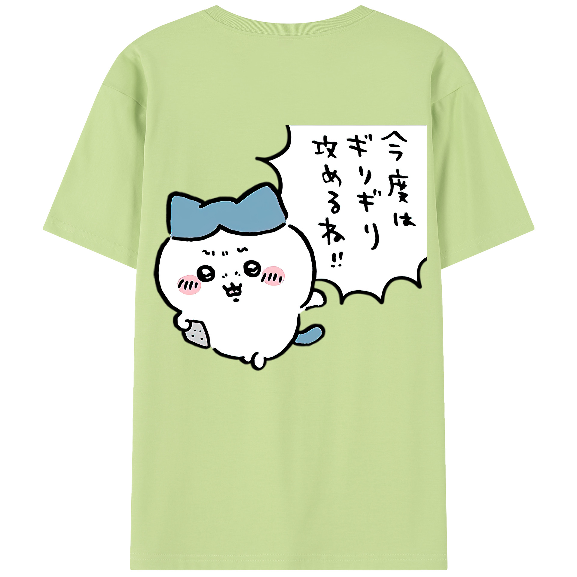 （画像用） ちいかわ ハチワレ Chii-kawa hachiware 綿100％半袖Tシャツ（背面プリント）